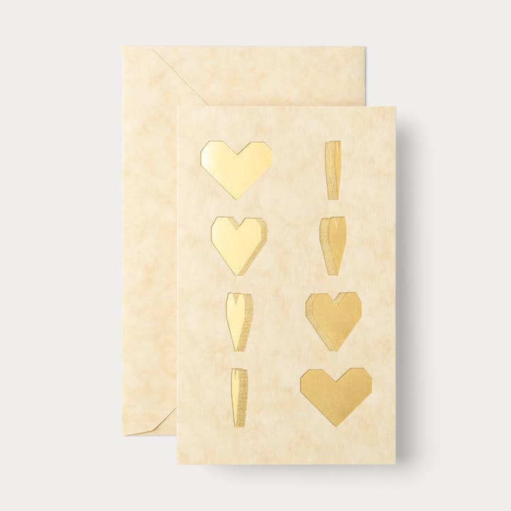 Holographic Gold Foil Card | Spinning Heart: Gold for wholesale by Nandaka