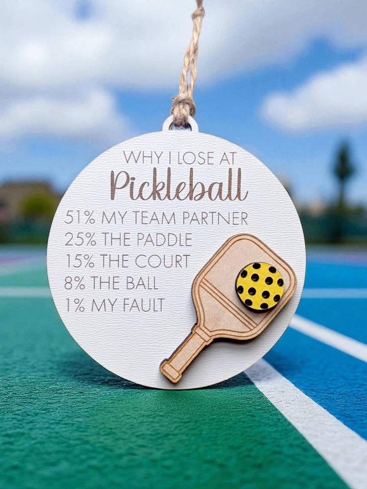 PICKLEBALL ORNAMENT for wholesale by Richer Design Co.