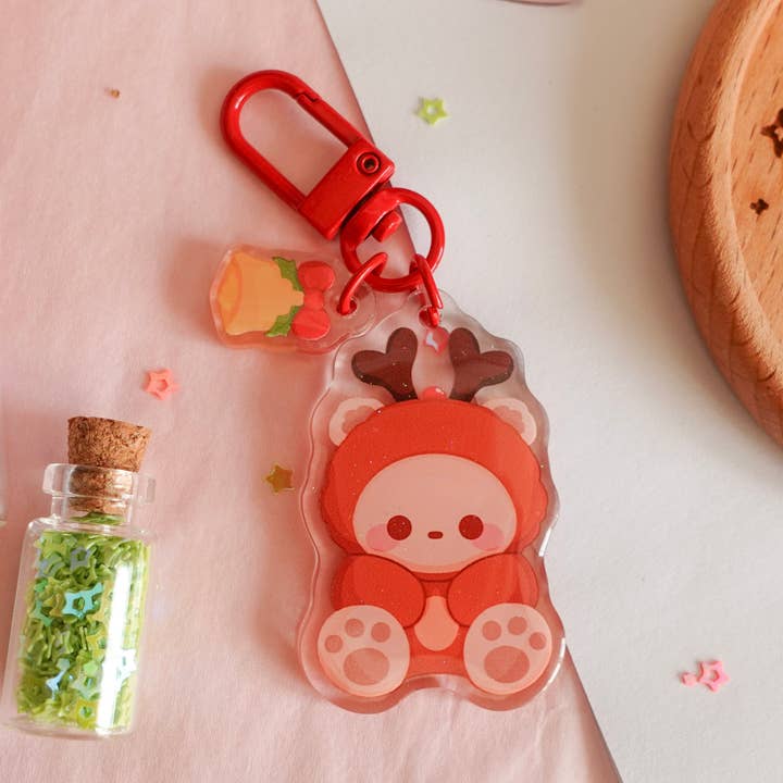 Reindeer Pluto | Llavero con purpurina para venta al por mayor de madebyshania