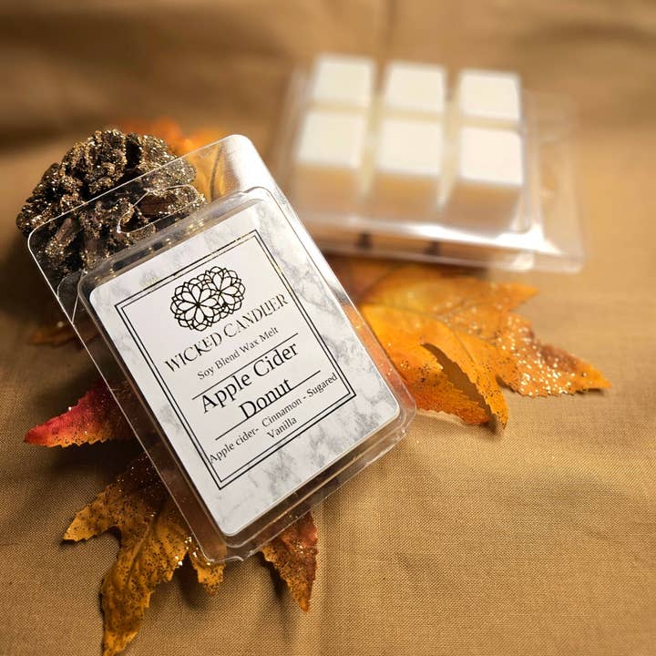 Apple Cider Donut 6 Cube Wax Melt (2 Sizes) Fall for wholesale by Wicked Candlier