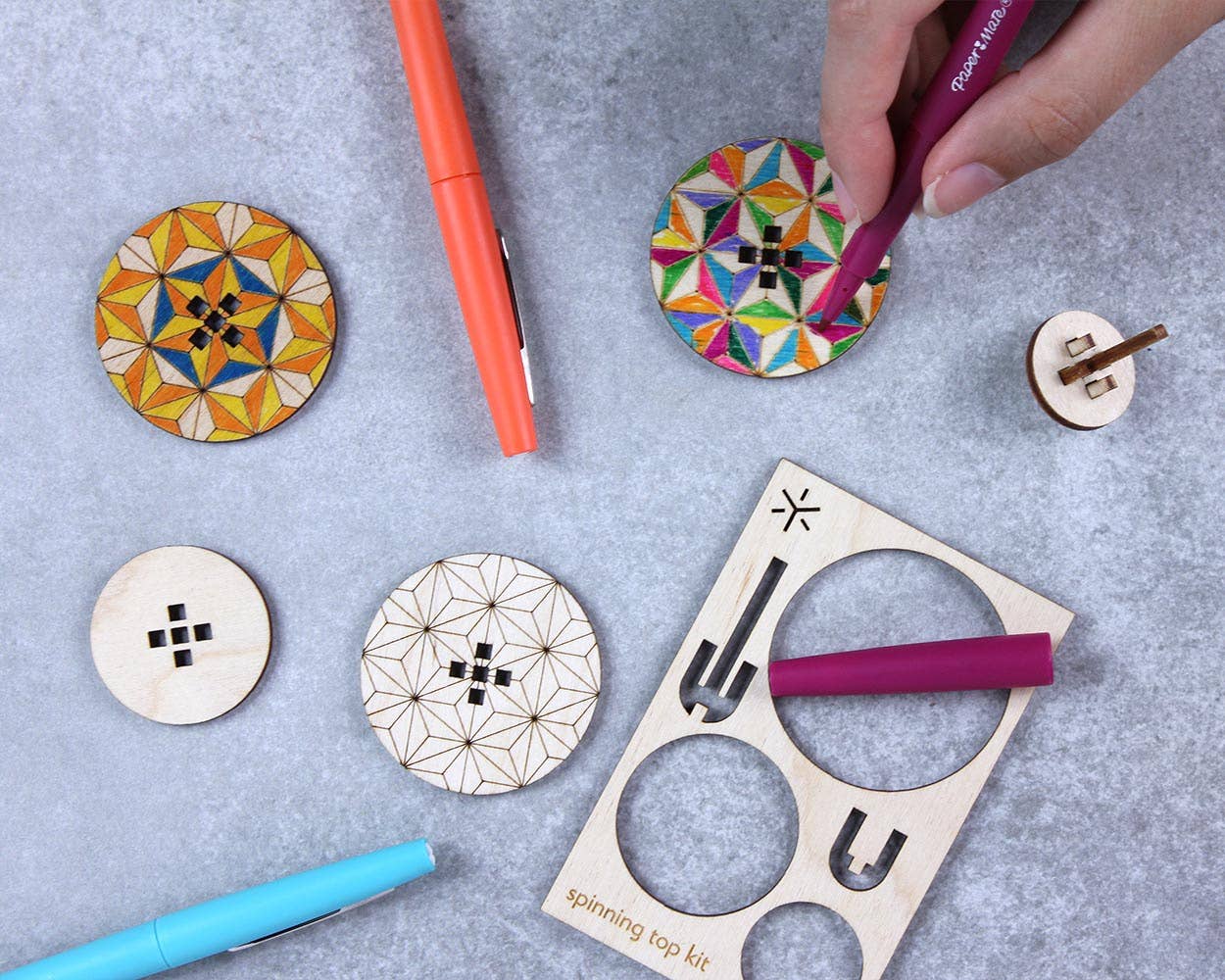 Bright Beam Goods - Wholesale DIY Craft Kit - Geometric Spinning Top Kit9