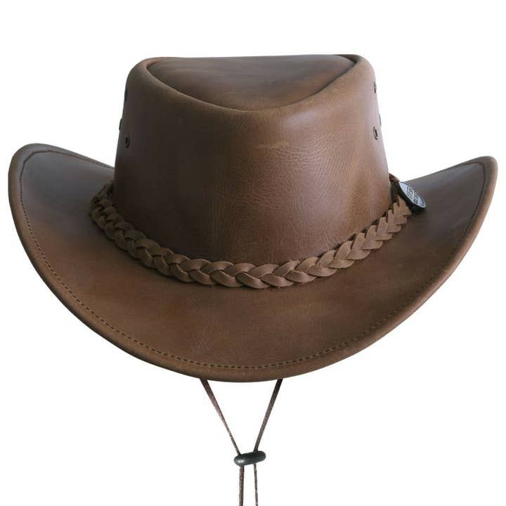 Lesa collection - Wholesale Cowboy Hat - Unisex - Genuine Leather Wide Brim Cowboy Aussie Style