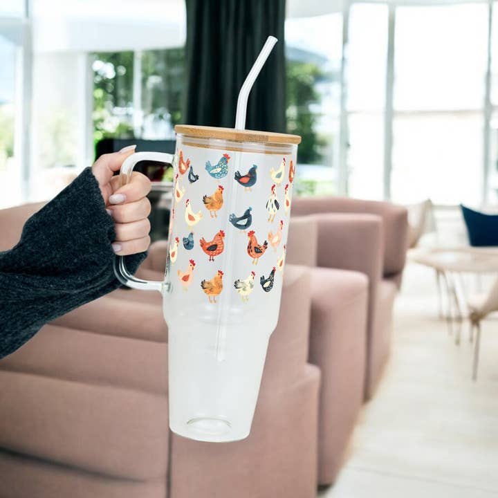Sip-Sip Hooray! - Wholesale Insulated mug/tumbler - Chicken Lover 40oz Tumbler With Handle Lid and Straw3