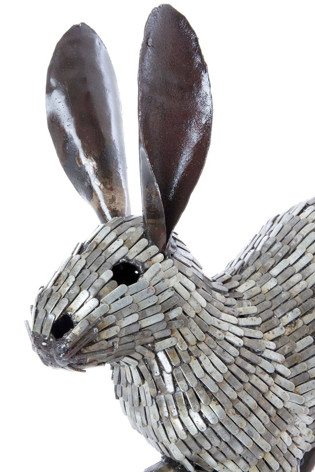 Swahili | AFRICAN MODERN - Wholesale Sculpture - Hopping Rabbit Recycled Metal Sculpture Garden Art Zimbabwe3