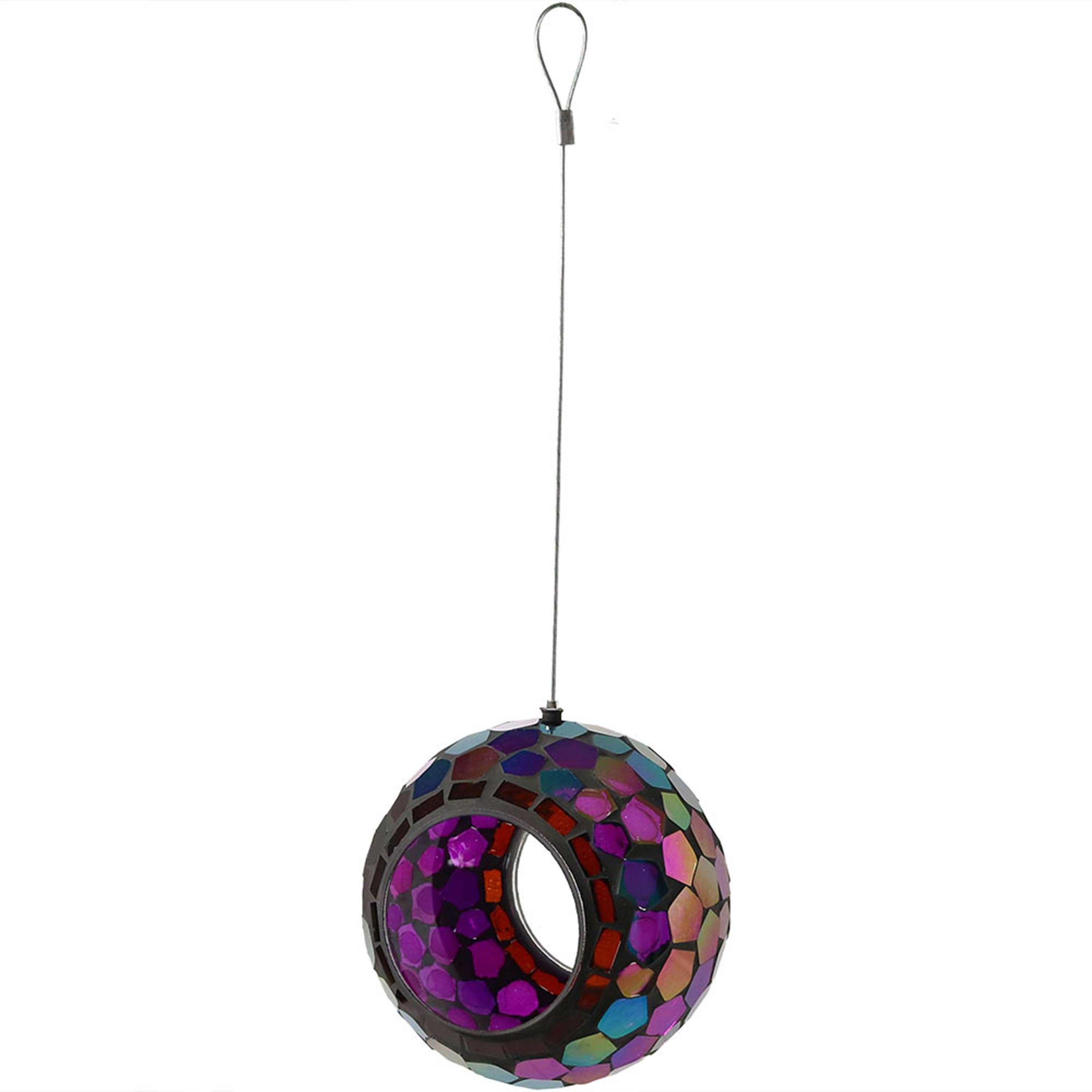 Sunnydaze Decor - Wholesale Bird Feeder - Round Mosaic Fly-Through Hanging Bird Feeder - 6 in - Purple15