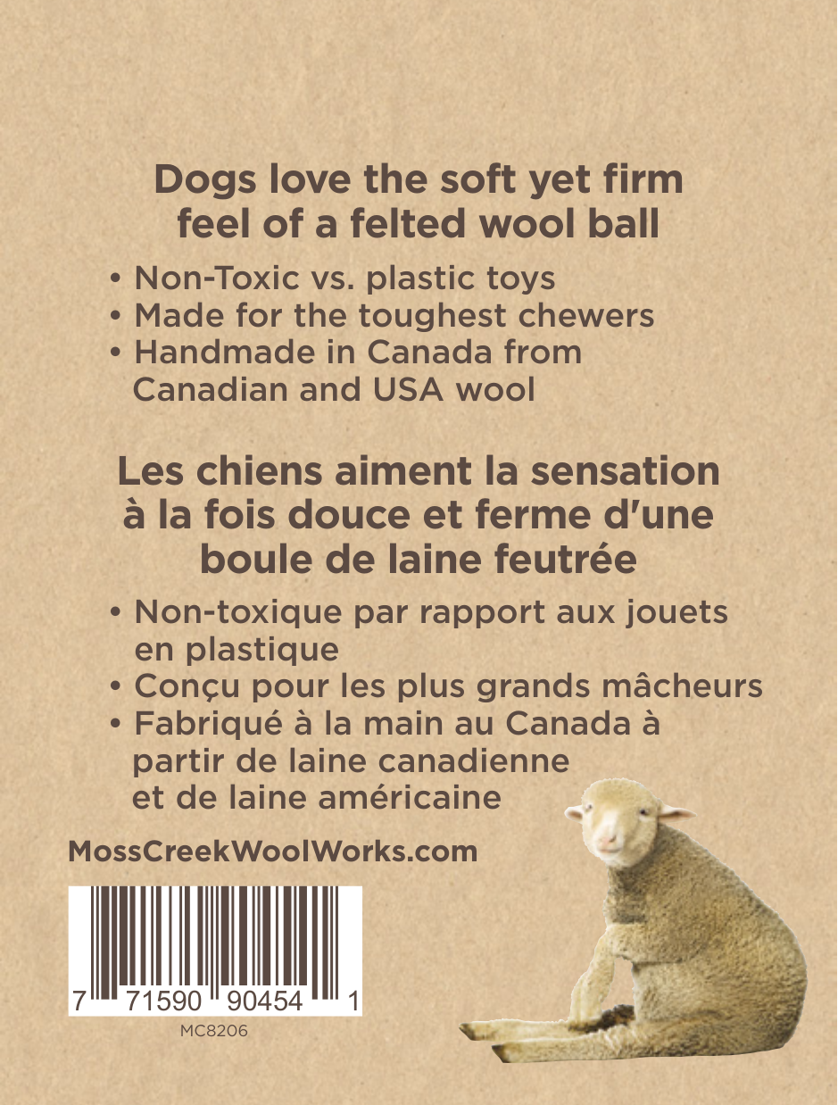 Moss Creek Wool Works | Wool Dryer Balls - Wholesale Pet Fetch Ball - Dog - "Woolf" Wool Ball for Dogs | Set of 2 | Natural Fetch Toy8