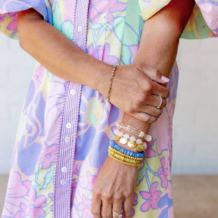 Baubles by Becca - Wholesale Beaded Bracelet - Cobalt Blue Gemstone Bracelet with Gold Accents4