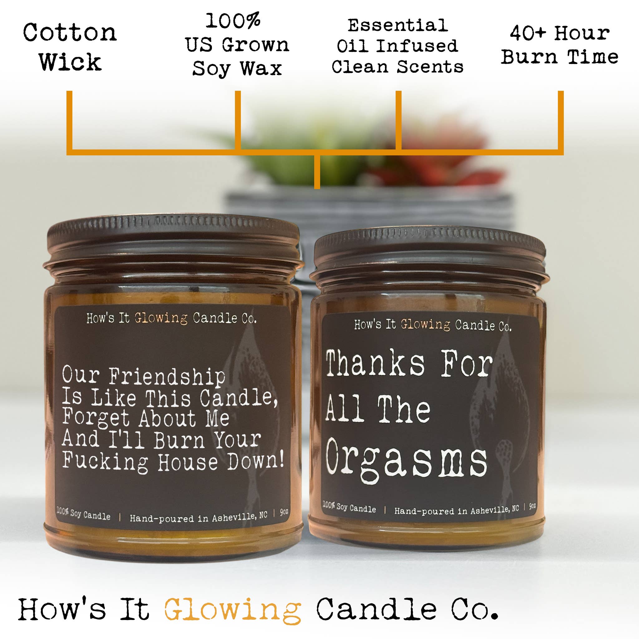 How's It Glowing Candle Co. - Wholesale Jar/Filled Candle - Please Don't Do Coke In Our Bathroom - 100% Soy Candle Jar1