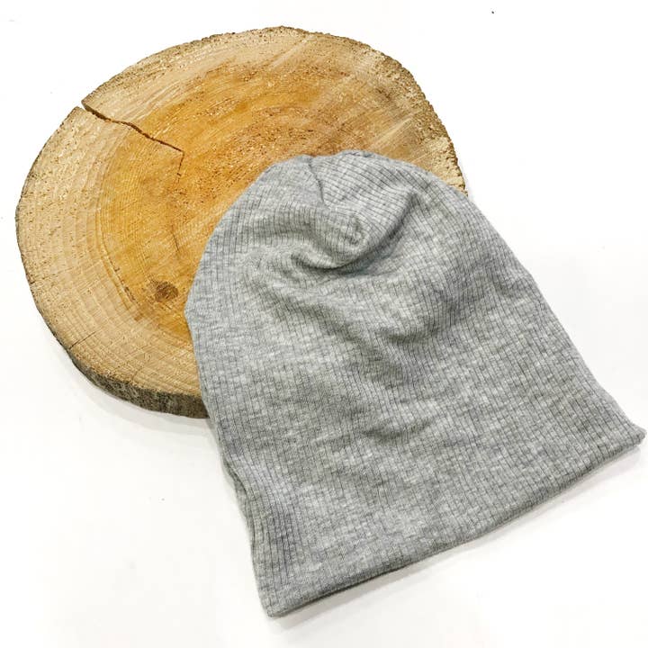 Beanie - Grey Ribbed for wholesale by Northern Lullaby