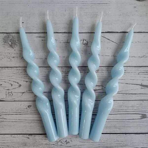 Candles Meta - Wholesale Tapered candle/candlestick - 2-Pack Blue 10inch Handmade Spiral Taper Holiday Candles2