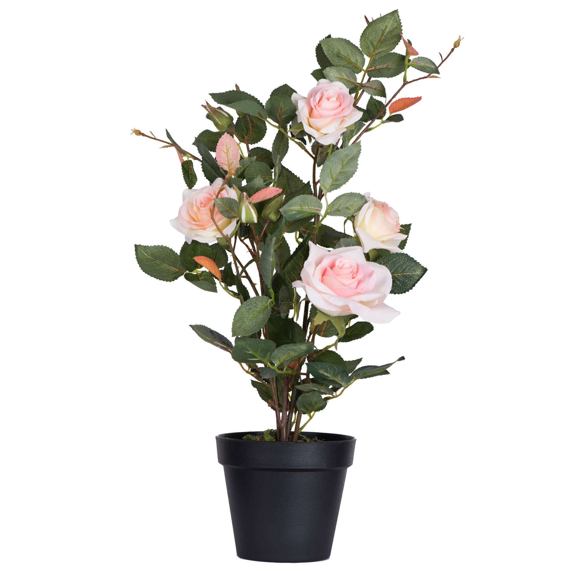 Vickerman 21" Artificial Pink Rose Plant in Pot. for wholesale on Faire0