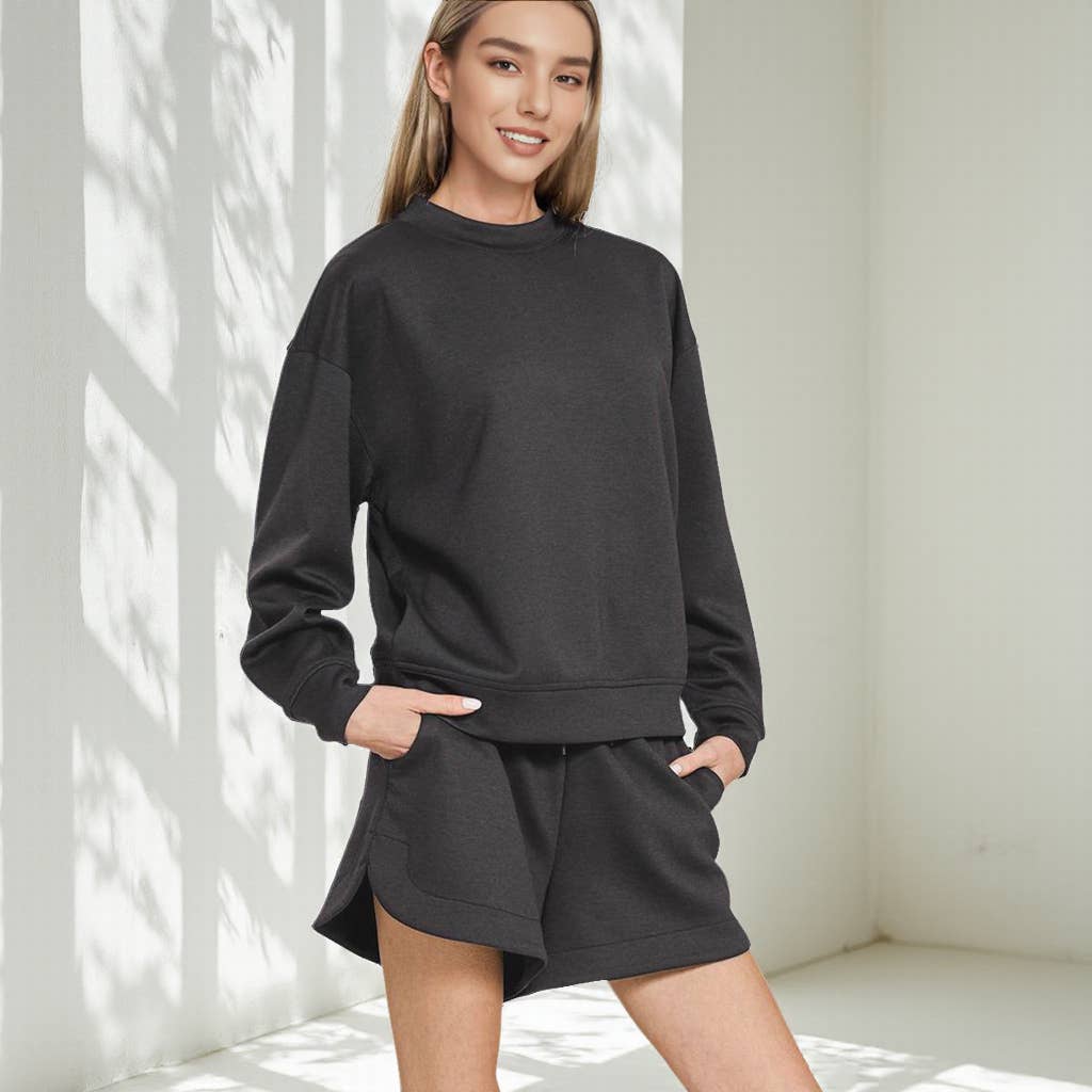 42POPS – wholesale Lounge set – Women's – `.Scuba Top & Dolphin Shorts 2PC Set0