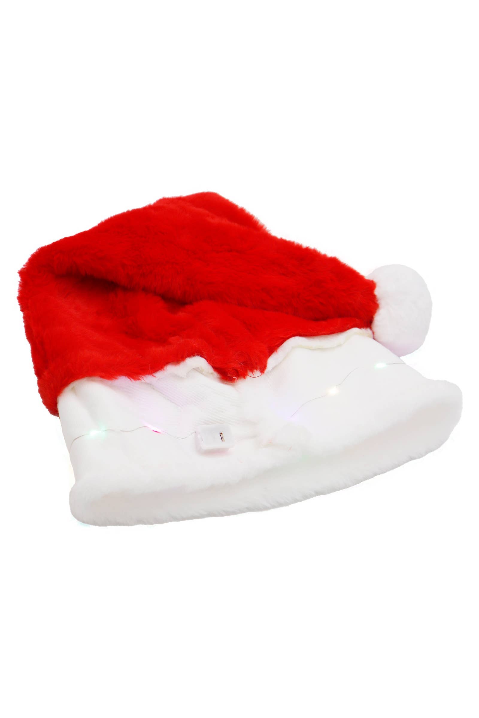 AS SHOWN Classic Led Light-up Thick Christmas Santa Hat for wholesale on Faire7