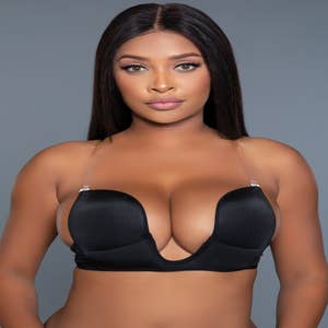 2 Pairs Women Self Adhesive Bra Strapless Invisible Breast Lift Tape Lace  Stick Gel U Shape Bra Pads Plus Size _sc