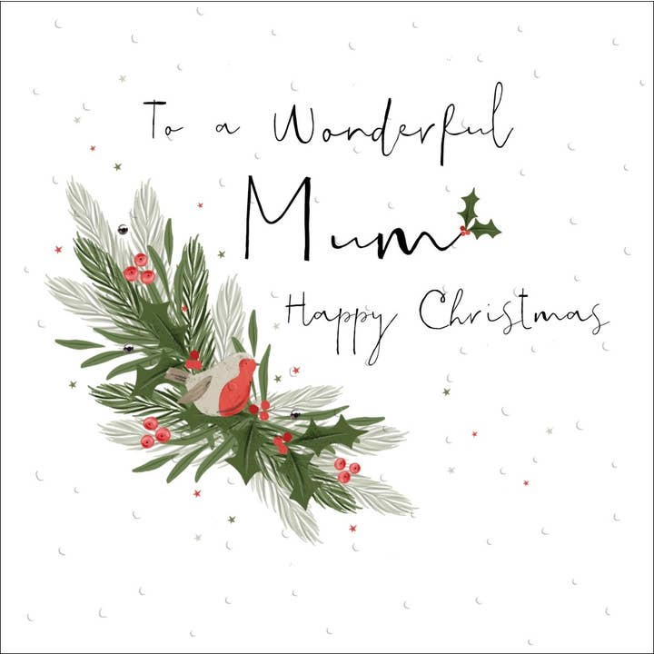 A uma mãe maravilhosa Feliz Natal, Cartão de Feliz Natal, Artesanal por atacado de The Handcrafted Card Company