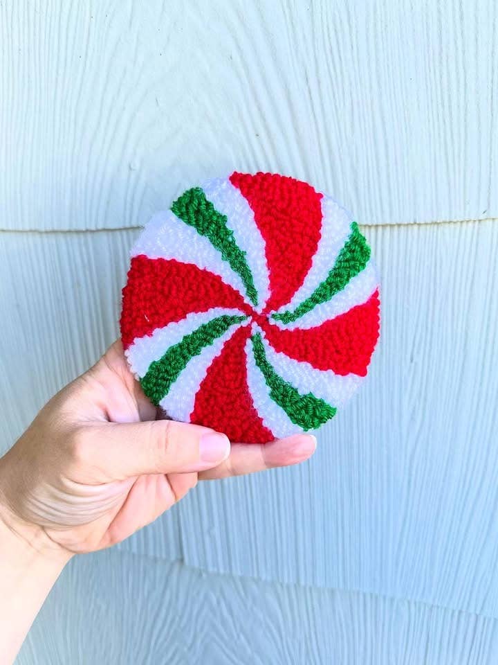 Peppermint desk coaster for wholesale by Bless Your Cottons