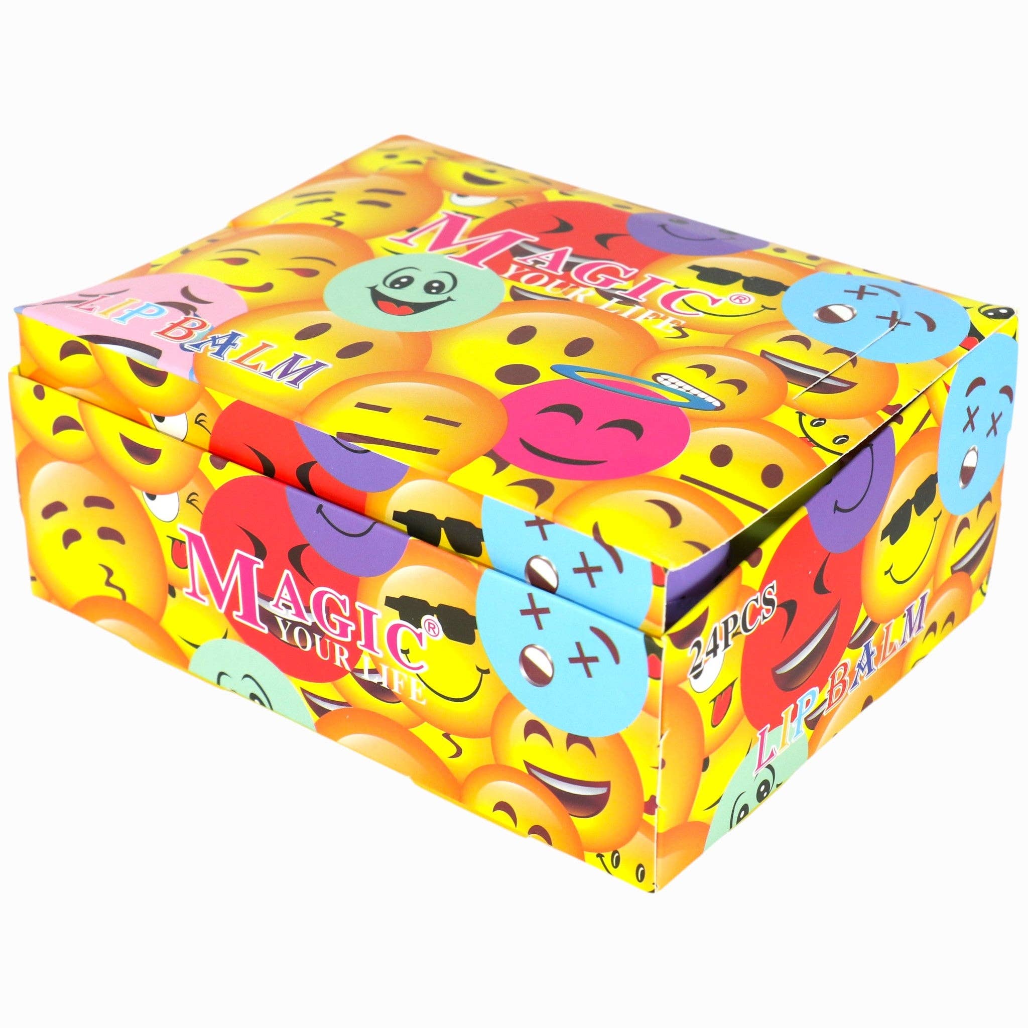 ASSORTITI Balsamo Labbra Palla Emoji Divertente LB806 (24PC) in vendita all'ingrosso su Faire12