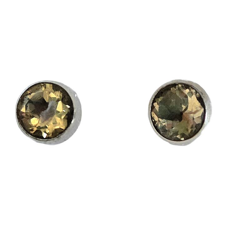 Mini Brincos de Prata Esterlina com Citrino Engastado por atacado de Wendy Vernon Designs