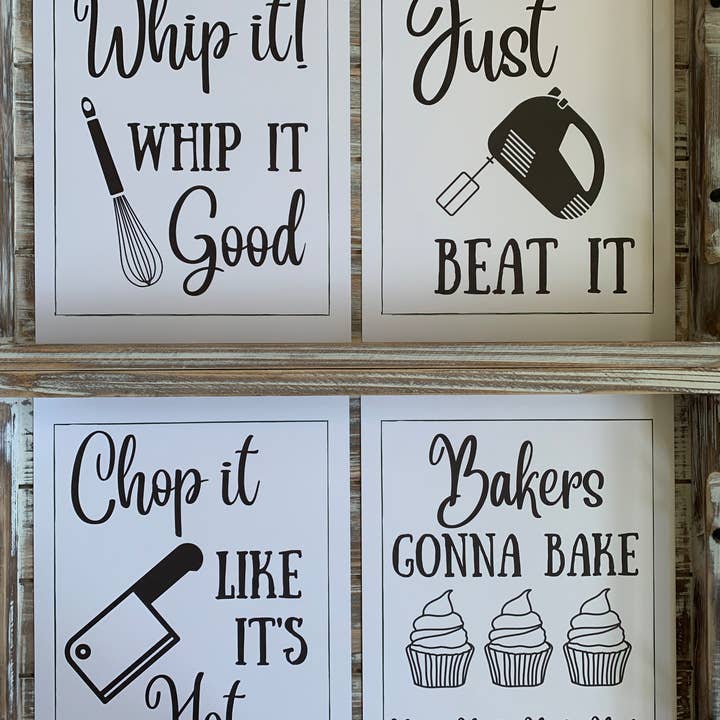 Humorous Lyrical Texts Kitchen Art Prints, 8.5x11'' for wholesale by Magnifique Hearts