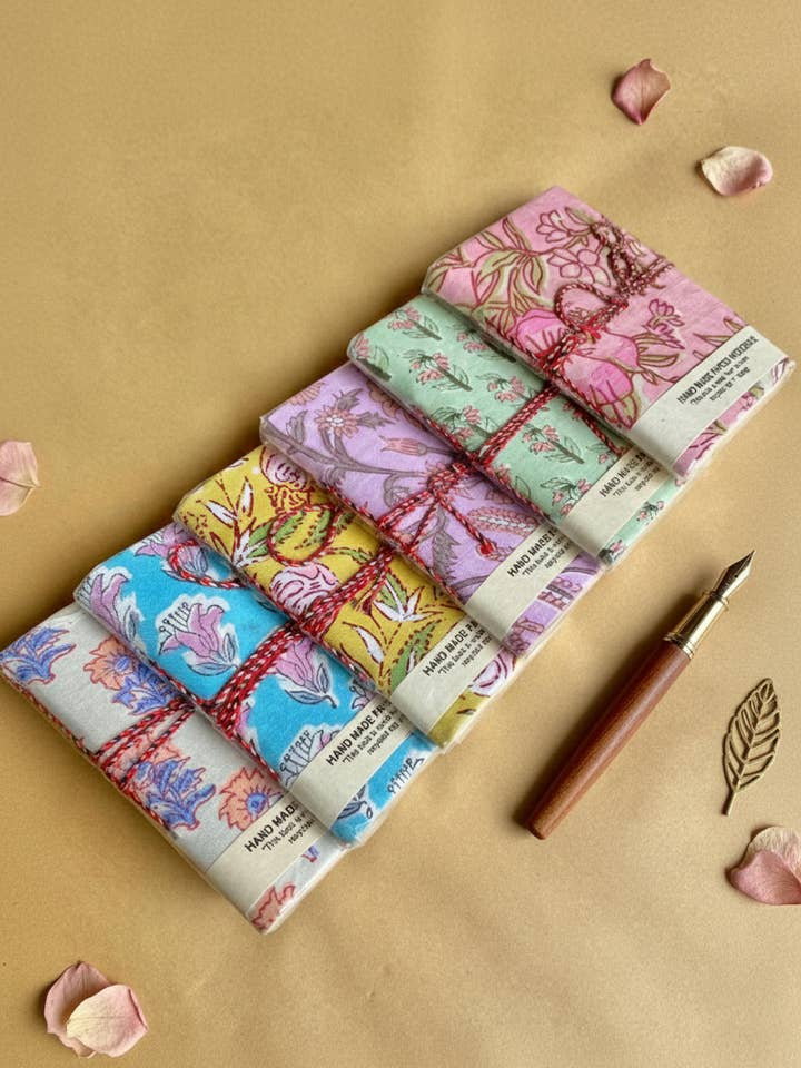 Block-Printed Cotton Notebook–Diary Journal (10 Pack) for wholesale by Humanity Centred Designs