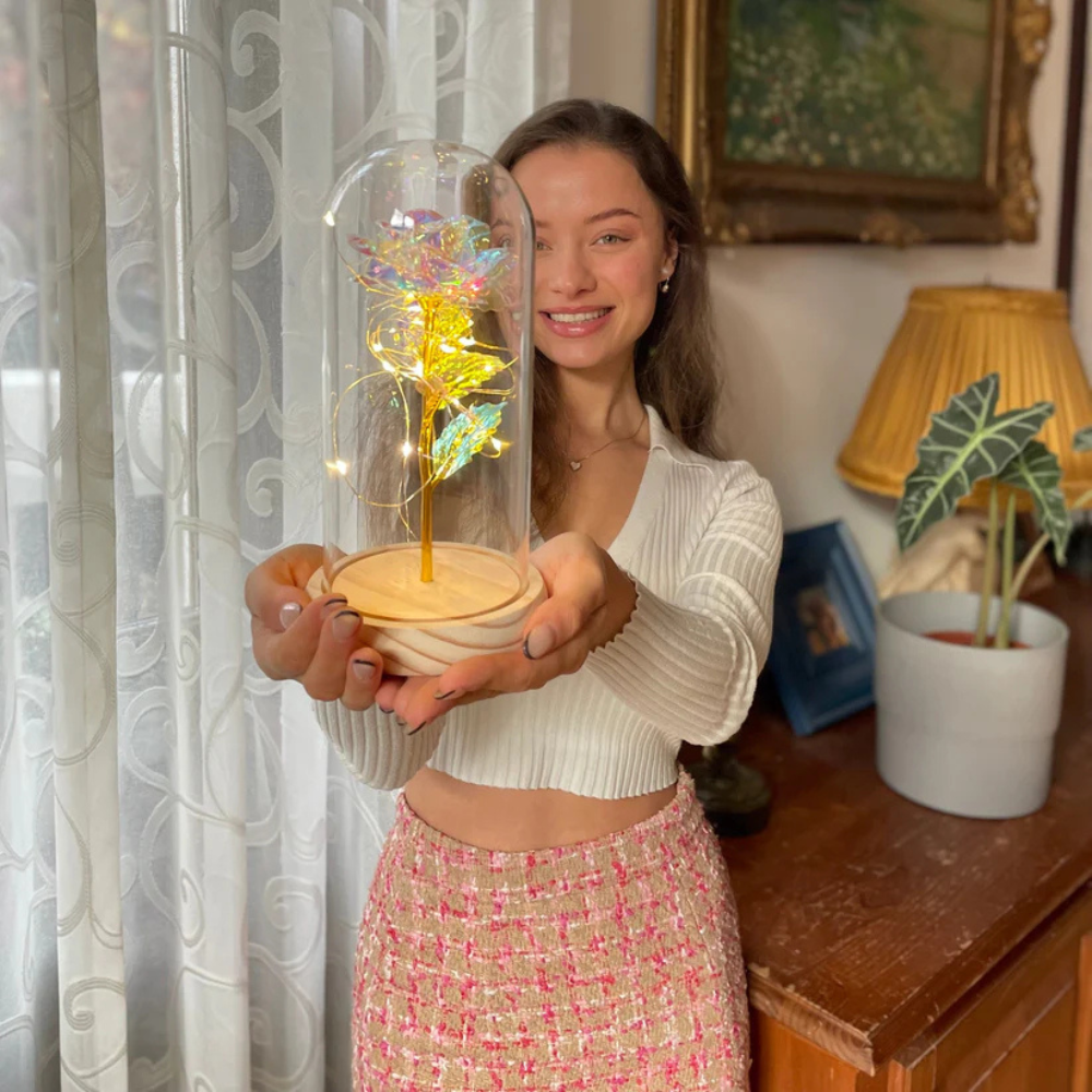 Moderny – wholesale Dekorativt bordsobjekt – Faerelle™ Glittrig Ros1