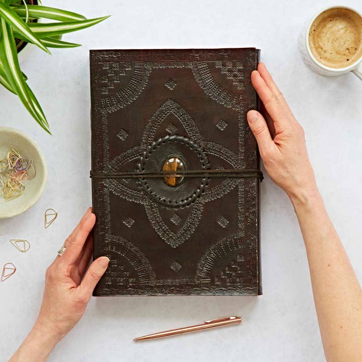 The Paper High Gift Company Limited - Wholesale Journal/Diary - Handcrafted A4 Embossed Stoned Leather Journal Notebook1