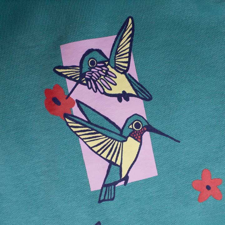 Seafoam Hummingbirds Sweatshirt for wholesale on Faire2