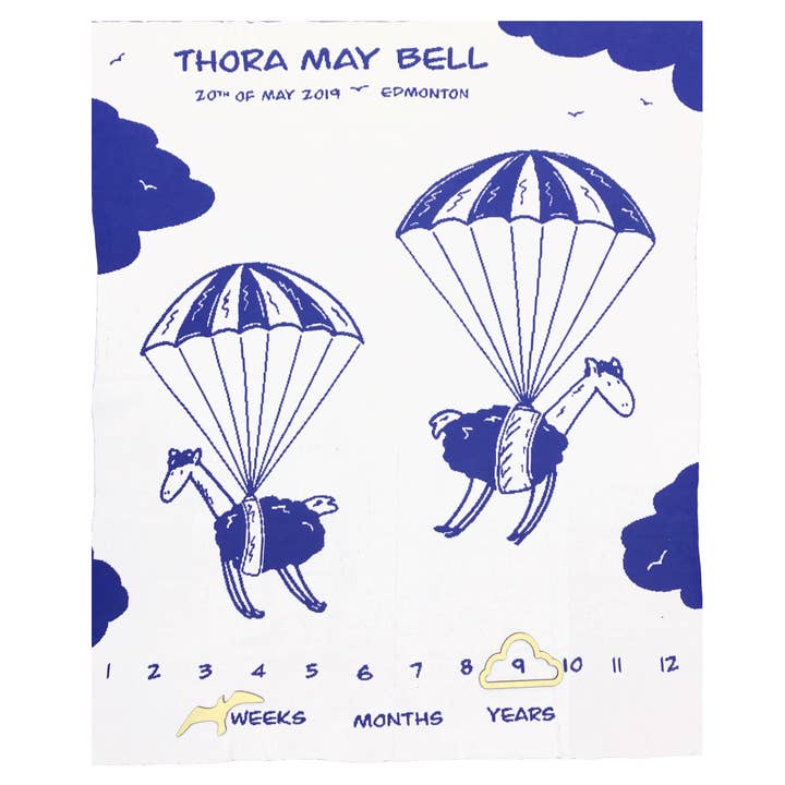 Llama Milestone Blanket by Lolb for wholesale by littledaysshop