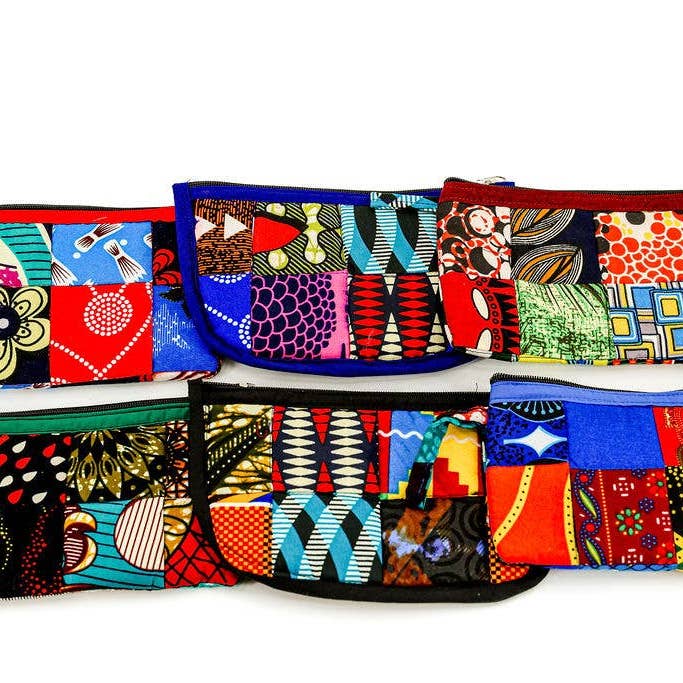 Patchwork Cosmetic Bag, Set of 6 for wholesale by Gitzell FairTrade