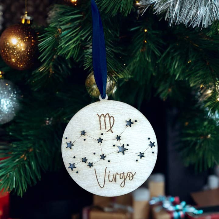 Ghoul Mom Designs - Wholesale Christmas Decoration - Zodiac Christmas Wooden Ornaments - Wooden Yule Decor