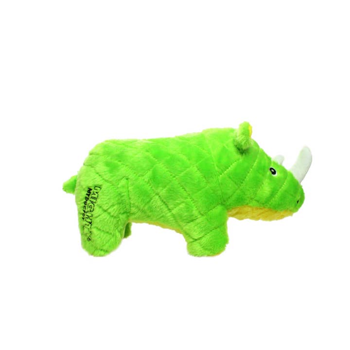Tuffy Dog Toys - VIP Products - Wholesale Pet Squeaky Toy - Dog - Mighty Safari Rhinoceros - Green, Plush, Squeaky Dog Toy