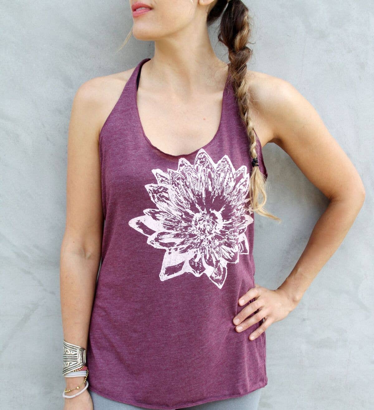 Blonde Peacock - Wholesale Tank Top - Women's - Lotus Racerback Tank Top 1