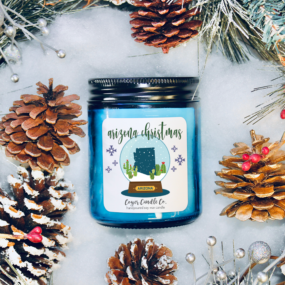 Coyer Candle Co. - Wholesale Jar/Filled Candle - 9 oz Jar Candles - "Your State" Christmas | Winter3