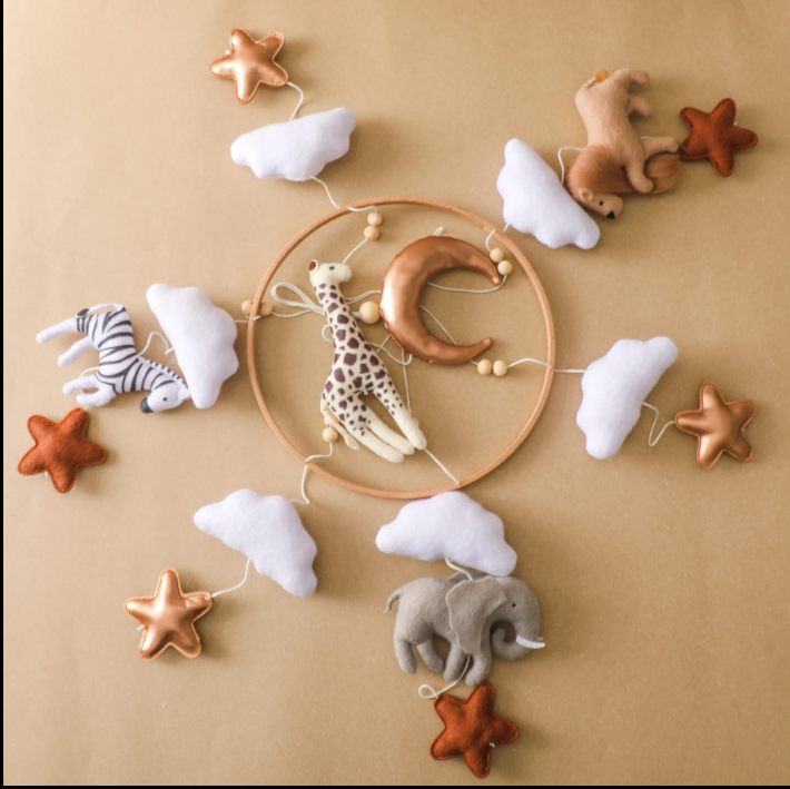 Joymaxx - Wholesale Baby Mobile - Handmade Baby Mobile Safari Animal | Felt & Wood2
