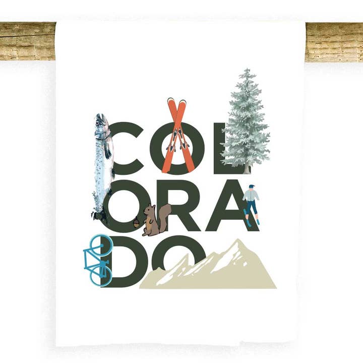 Colorado Peek-A-Boo Icon Towel for wholesale by Potluck Press