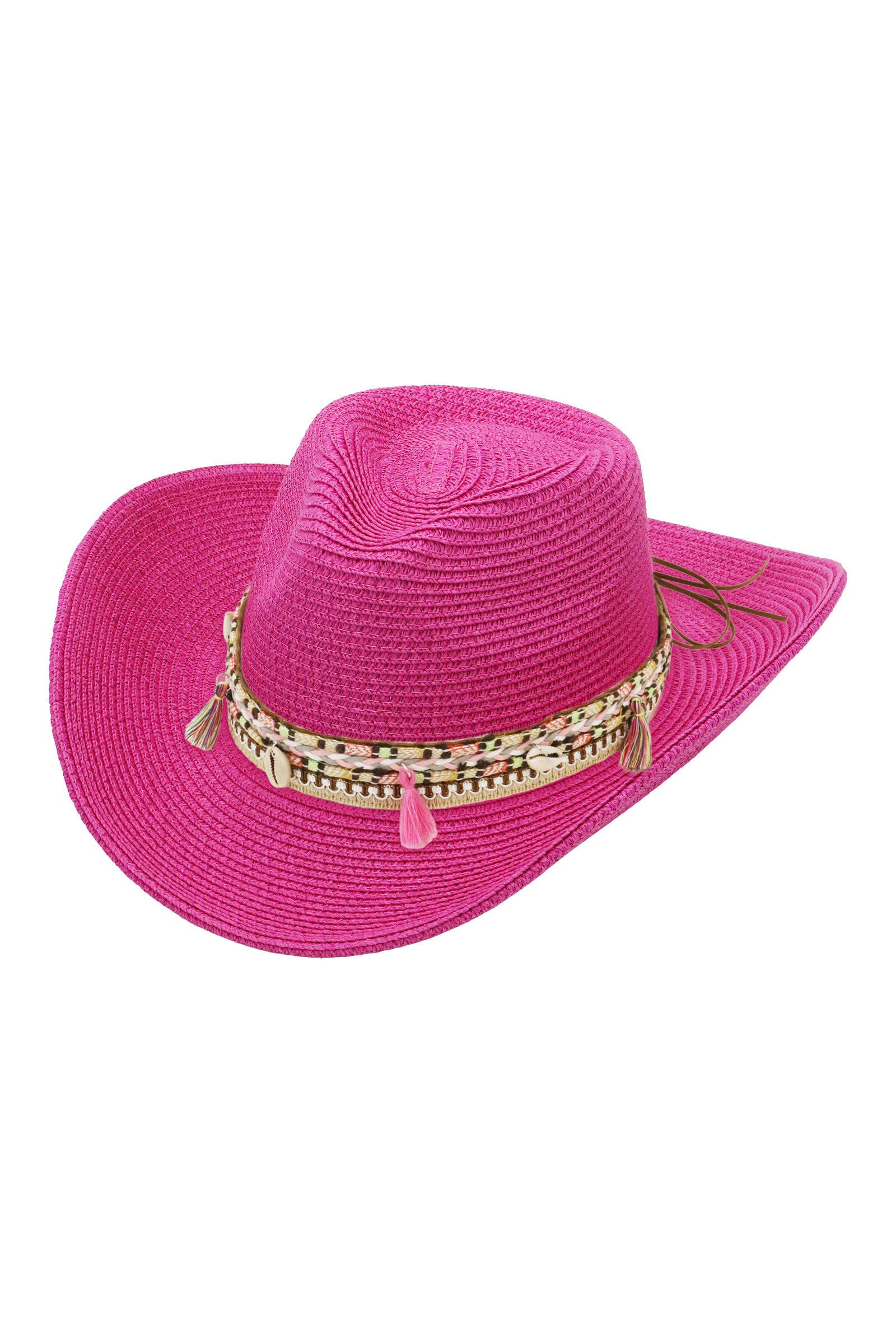 Cap Zone - Wholesale Cowboy Hat - Women's - Pink Tassel Straw Coastal Cowgirl Hat6