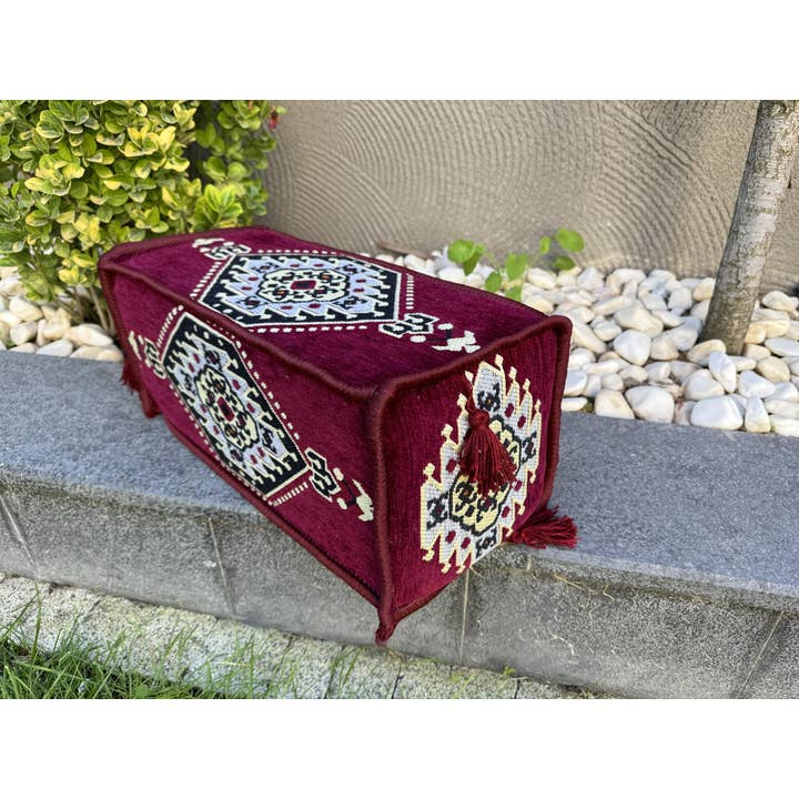 The Loom Wholesale - Wholesale Bank - Handgemaakte Vloerzitbank Set - Traditionele Ottomaanse Poef24