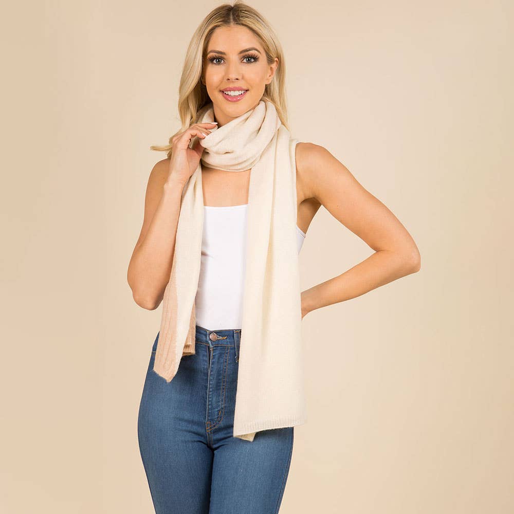 Sensibling Corp. - Wholesale Scarf - Women's - Two Tone Cable Knit Scarf2