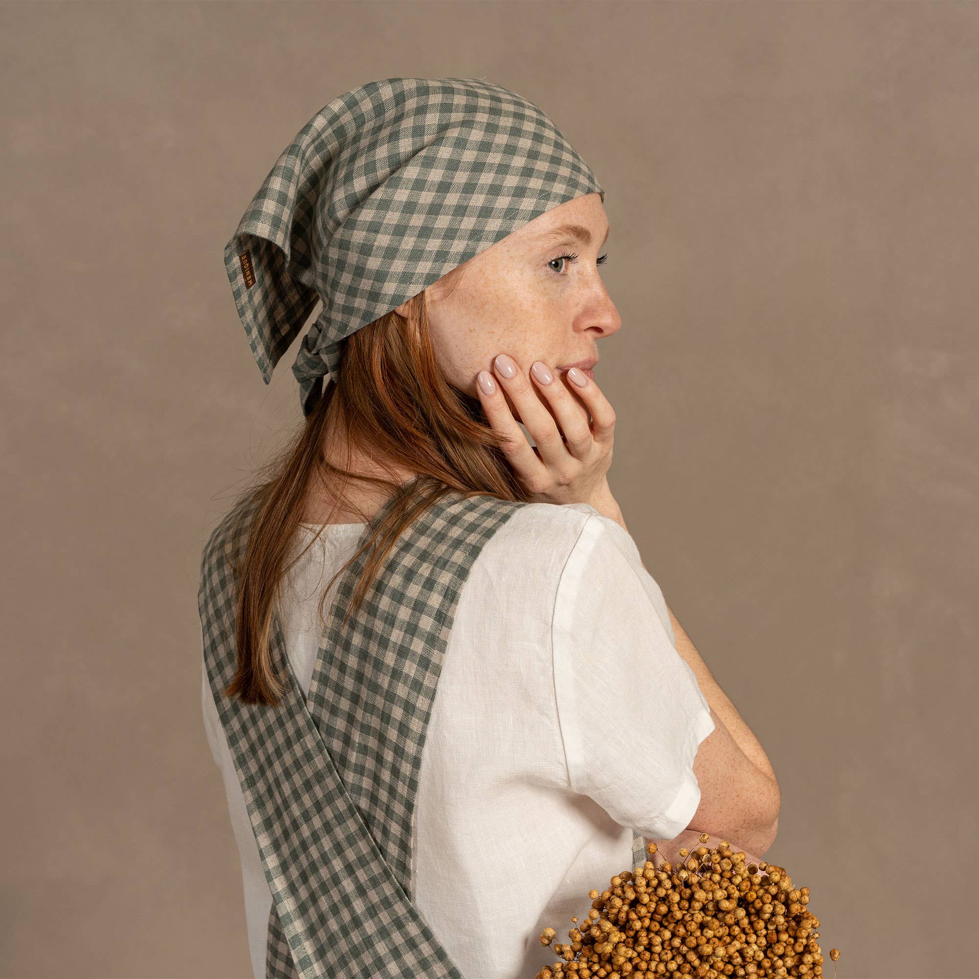 menique - Vendita all'ingrosso Bandana - Donna - Bandana triangolare unisex in lino2