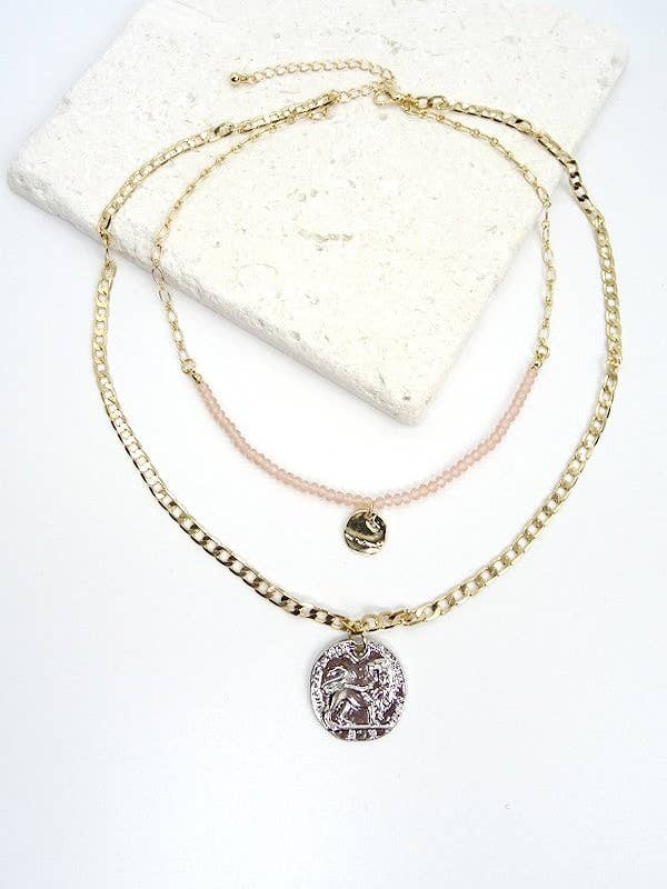 Romantic pink Roman necklace | 510120314 for wholesale by JOSSLYN by wall to wall