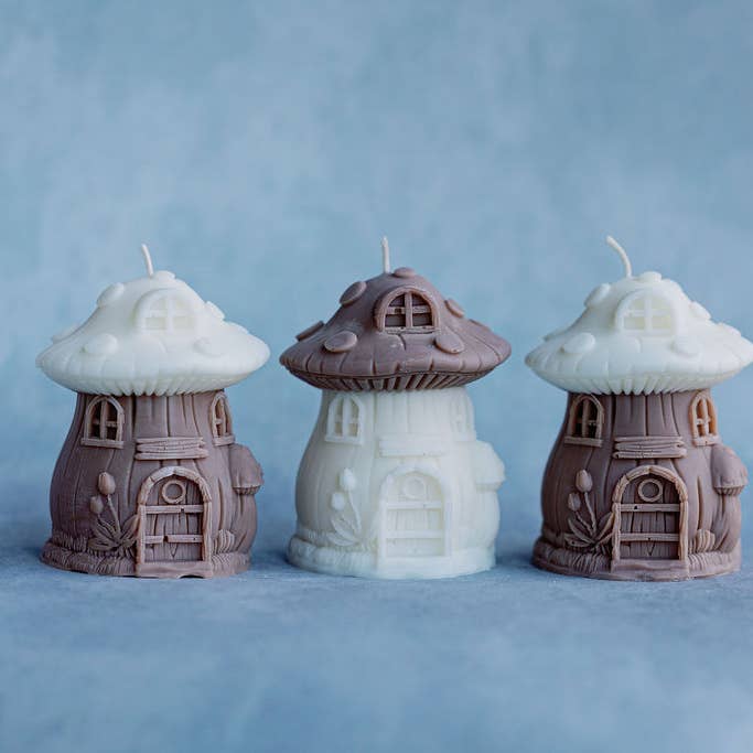 Verba candle co - Wholesale Novelty Candle - Easter Mushroom house candle, tabletop decor
