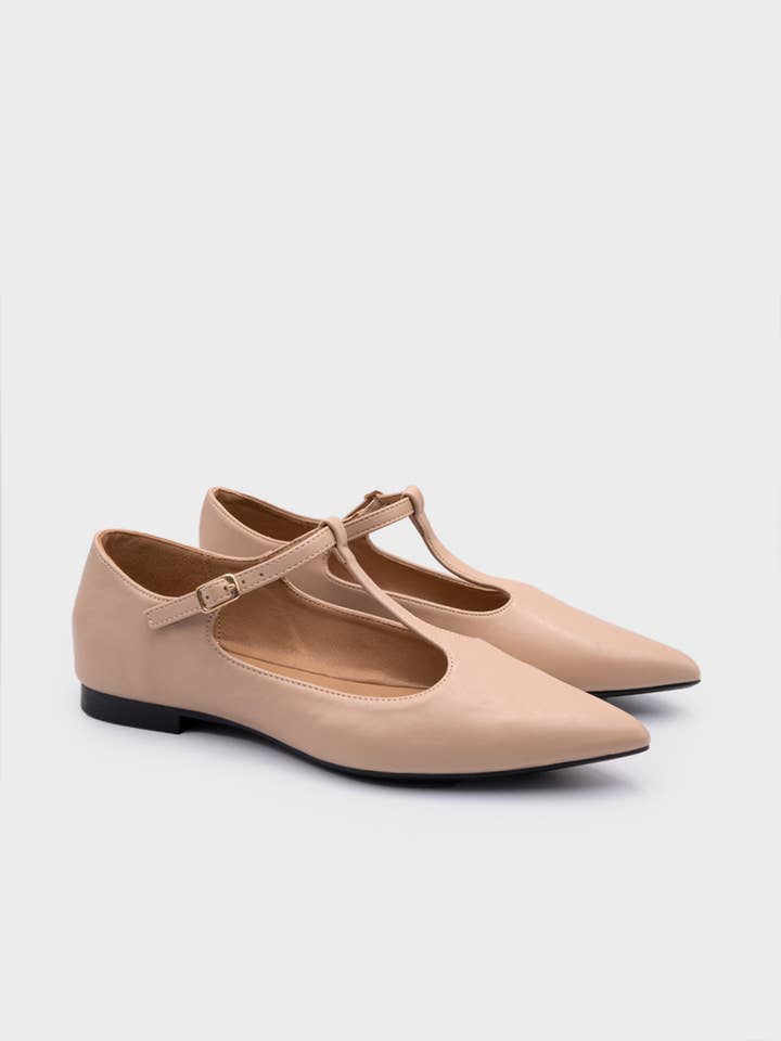 CEREZA - Wholesale Flats - Women's - Women Pointed Toe T-Strap Flats Ballet Flats1