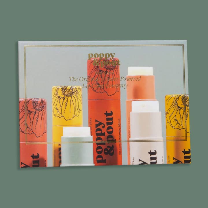 Poppy & Pout - Wholesale Retailer Display - Beauty & Wellness - Magnetic Sign, Lip Balm, Fits 20-Tube Display0