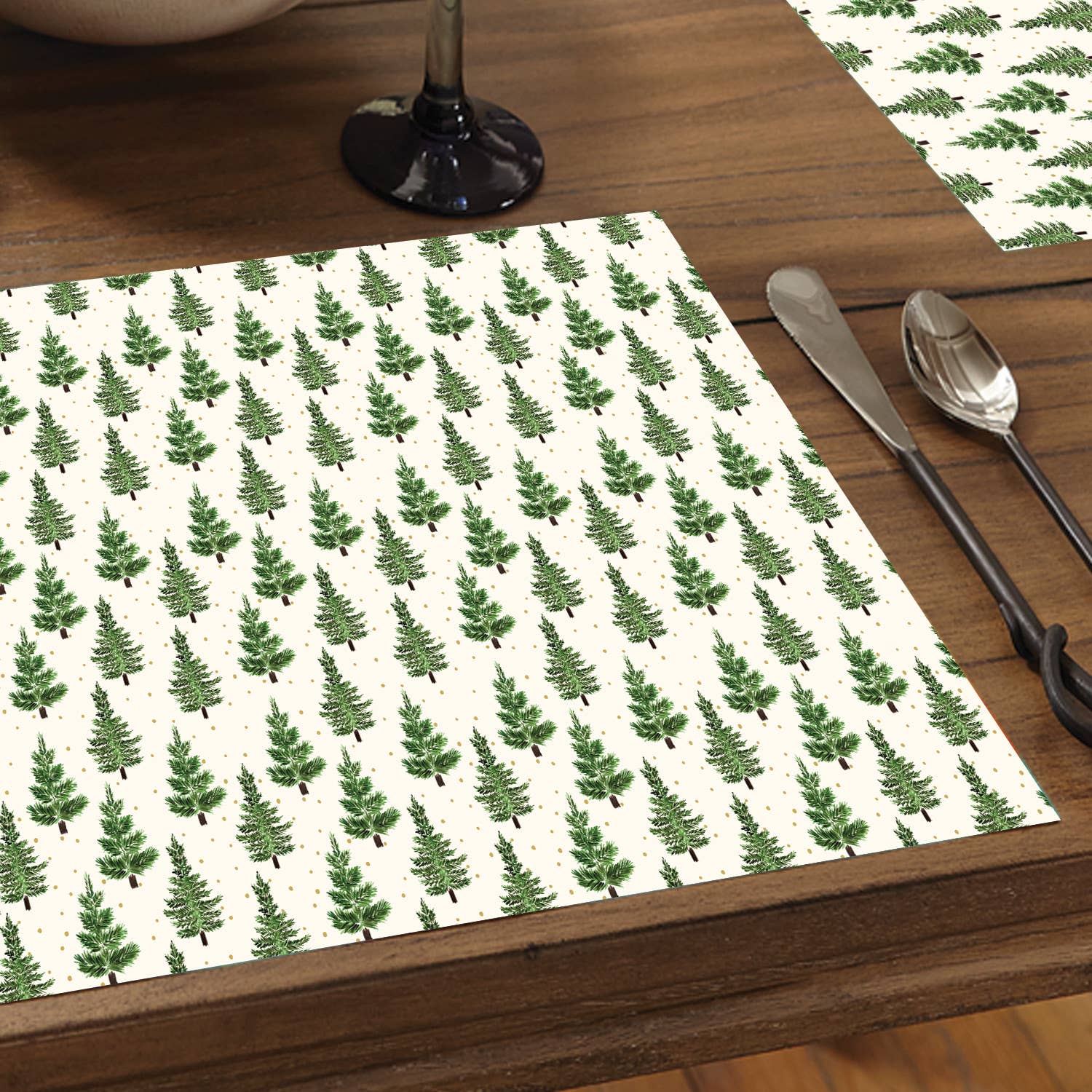 CounterArt/Highland Home/Thirstystone - Wholesale Disposable Placemat - "Christmas Trees" Premium Paper Stock Placemats 24 Sheet5