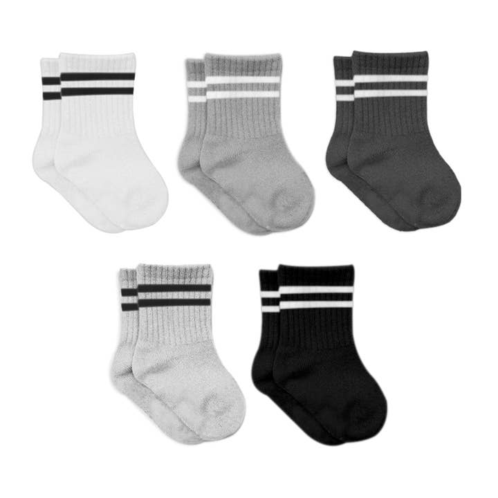 Calzini a righe Biorganic Maxi Basic, confezione da 5 pezzi per la vendita all'ingrosso da parte di Bebaby