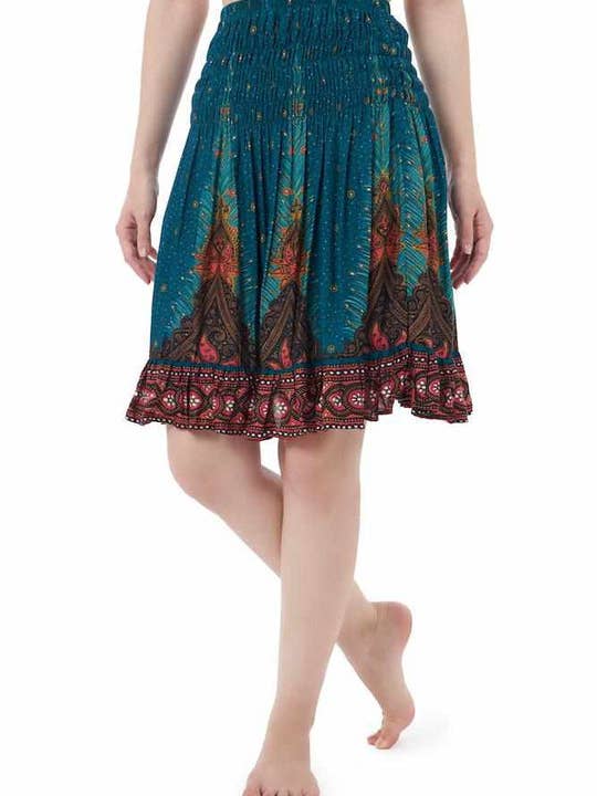 Studio 12 Collective (previously Ethnic Lanna) - Wholesale Rok - Dames - Korte rok met pauwprint voor dames2