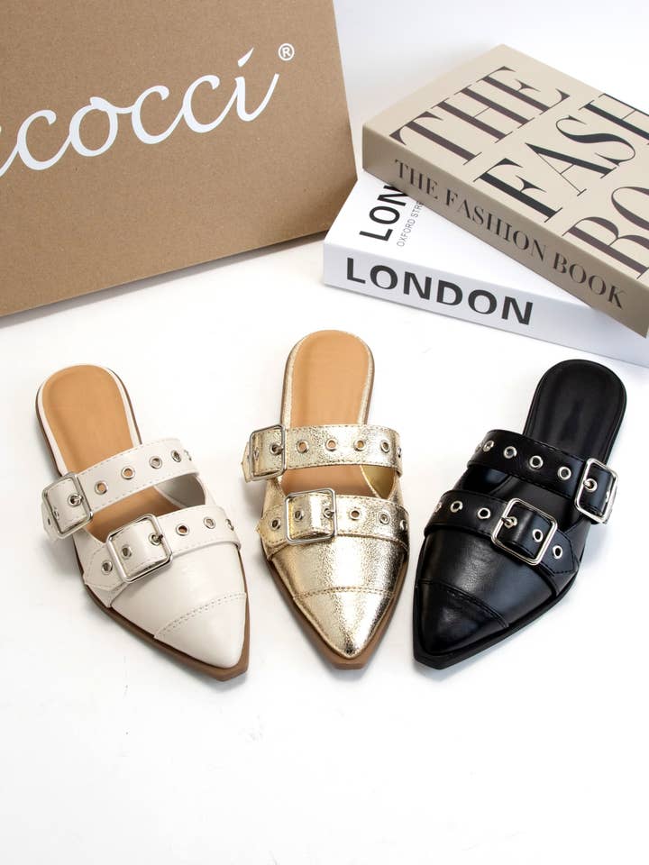 CCOCCI - Wholesale Sandals - Women's - POINTED TOE SLIP ON FLATS