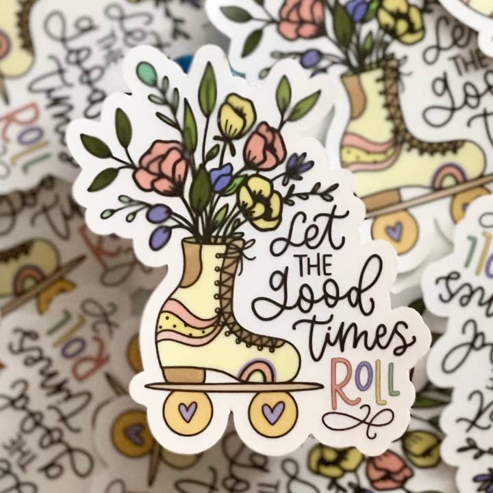 Roller Skating Sticker for wholesale by Wildflower Lettering