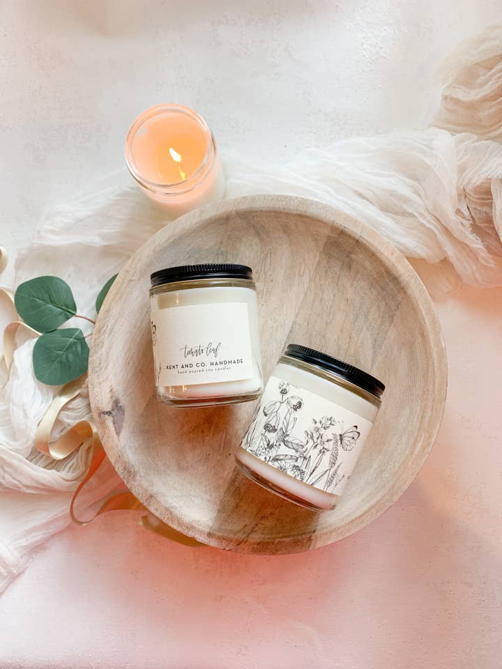 Tomato Leaf Soy Candle | Set of 4 for wholesale by Kent and Co. Handmade