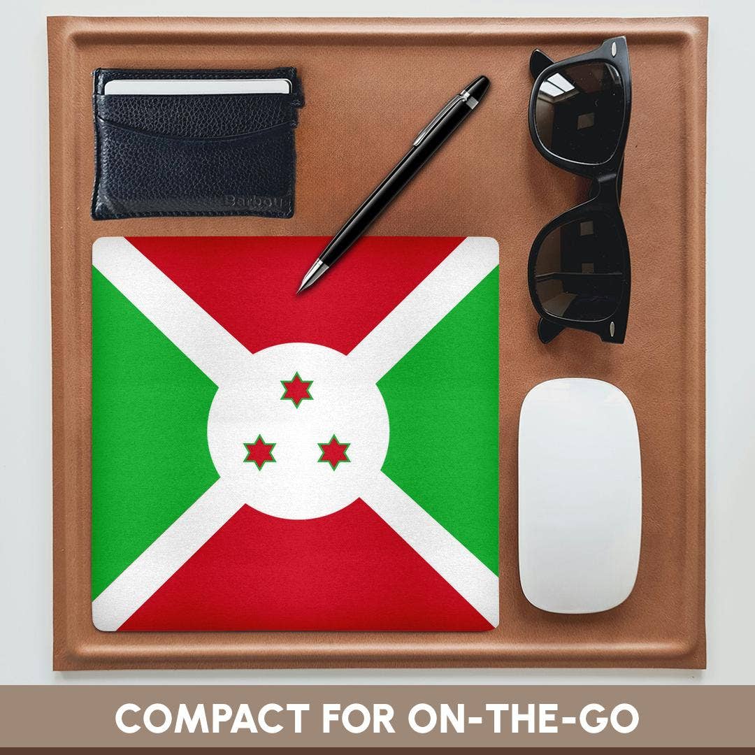 3dRose – wholesale Musmatta – 3dRose, Burundis flagga - Östafrika - Afrikanskt lands flaggor - Burundisk röd grön vit med 3 stjärnor, Musmatta3